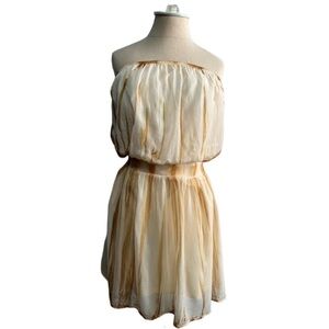 Silk Strapless Tube Mini Dress - Size M